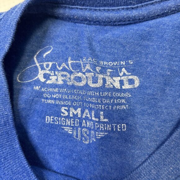 ZAC BROWN BAND 2015 Official "Jekyll & Hyde" Tour Dates T-Shirt Size Small Blue - Picture 5 of 6